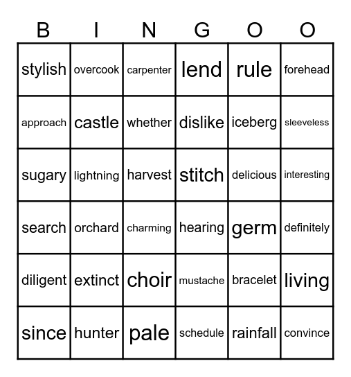 BINGOO Bingo Card