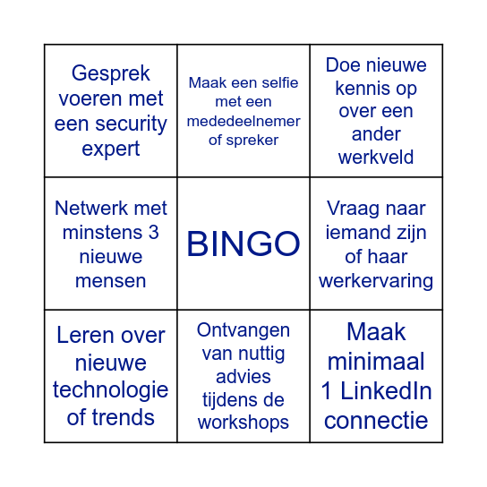 Security Congres Bingo Card