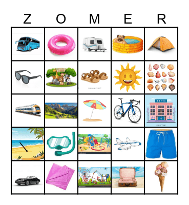 zomer - vakantie Bingo Card
