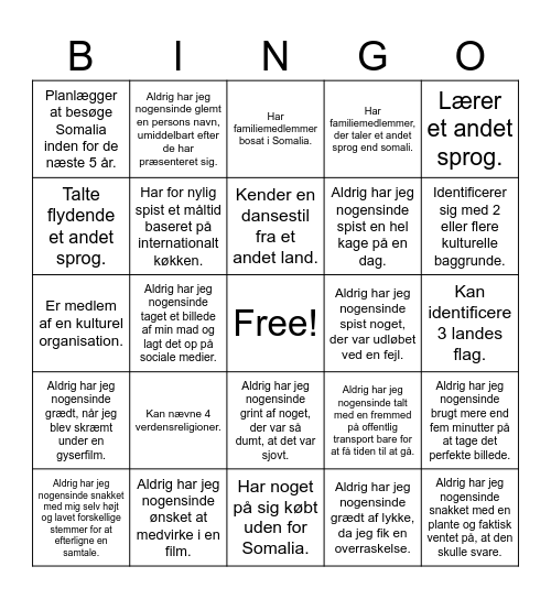 SSO Kultur Bingo Card