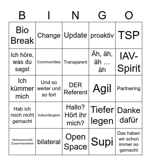 Bingo Reihe 2 Bingo Card
