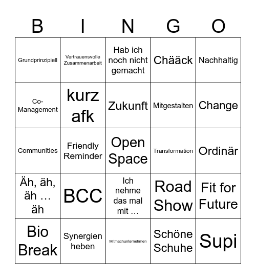 Bingo Reihe 3 Bingo Card