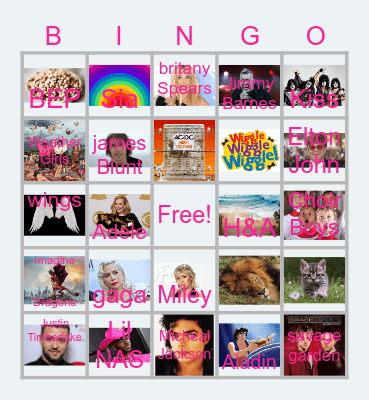 Music Challenge Wet  Weather Bingo Card