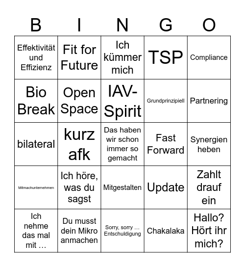 Bingo Reihe 8 Bingo Card