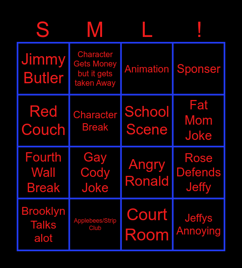 SML Bingo Card