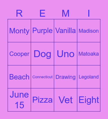 Birthday Bingo Card