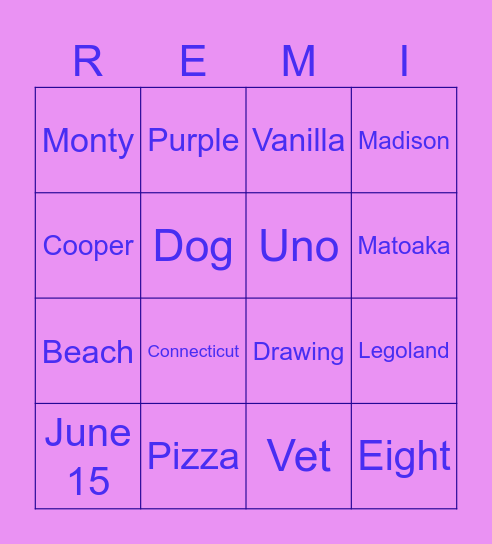 Birthday Bingo Card