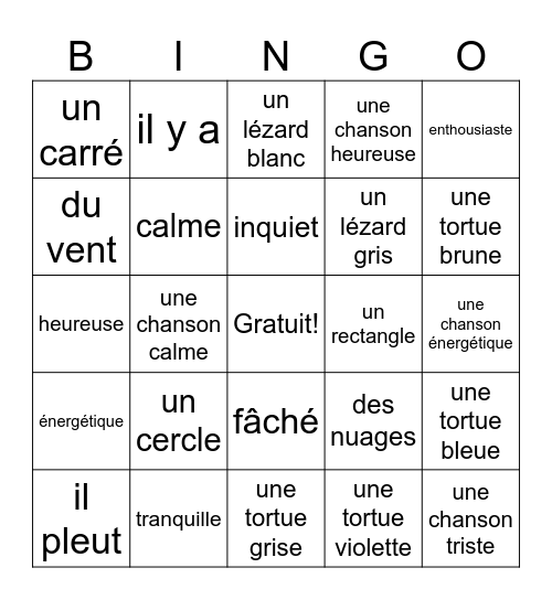 Révision 2ème Bingo Card