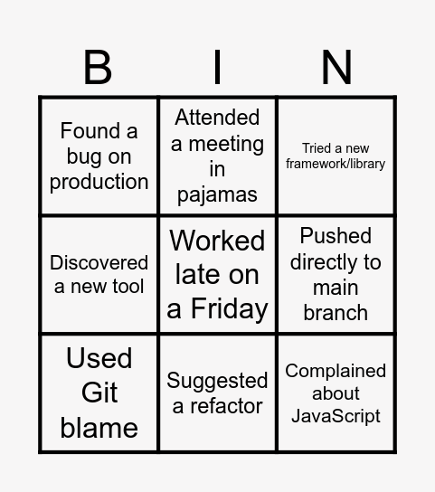 Bug- Free Bingo Card