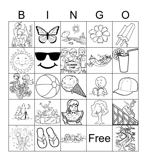 BINGO - Summer vacation! Bingo Card