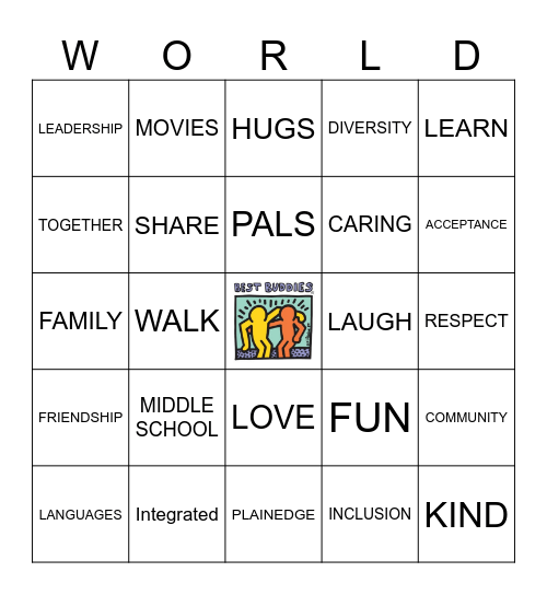 Best Buddies Bingo Card