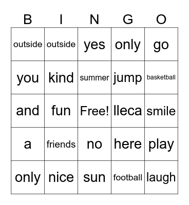 LLECA BINGO Card