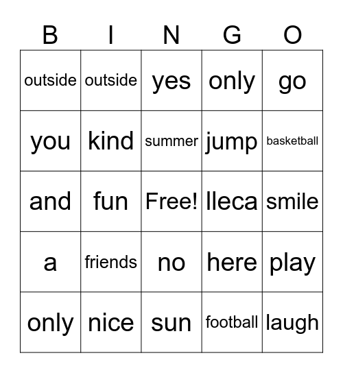 LLECA BINGO Card