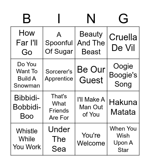 Round 1 Bingo Card