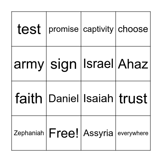 GOD IS PRESENT WITH US Bingo Card