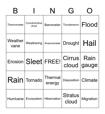 \_(Weather Bingo)_/ Bingo Card