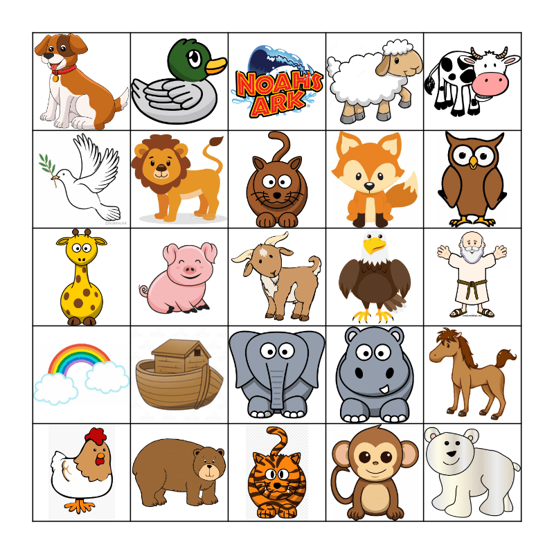 NOAH'S ARK BINGO! Bingo Card