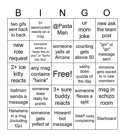 TVRN BINGOOOOO Bingo Card