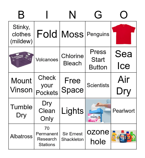 Laundry Bingo Card