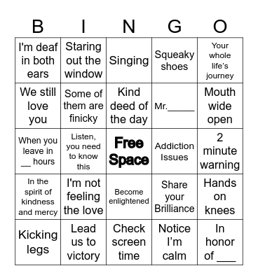 Concannon Bingo Card