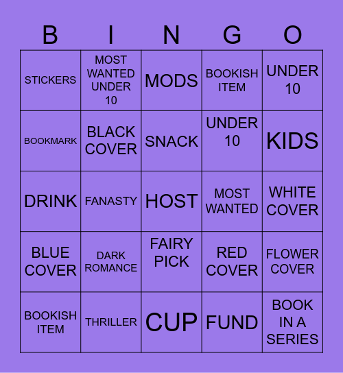 BOOK FAIRY BINGO Card