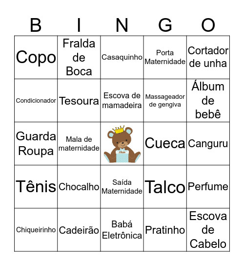 BINGO DO ALAN Bingo Card