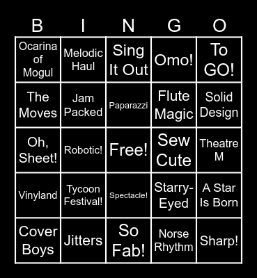 Monopoly Go Bingo Card