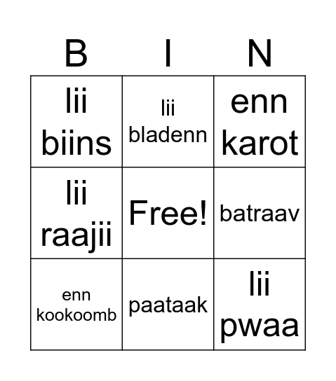 Mich plant Bingo Card