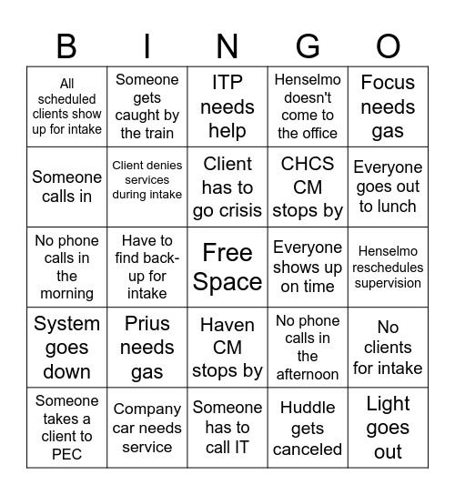 PATH Bingo Card