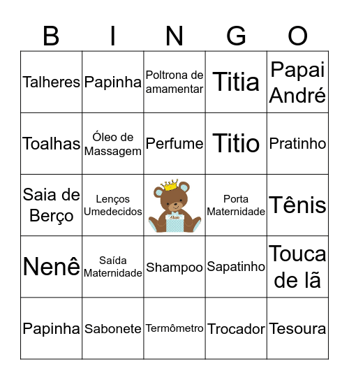 BINGO DO ALAN Bingo Card