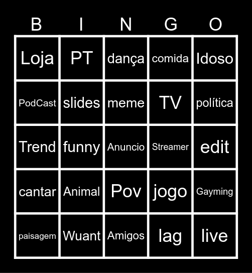 TIKTOK BINGO Card