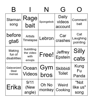 Bingo Instagram Bingo Card