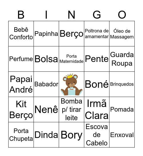 BINGO DO ALAN Bingo Card