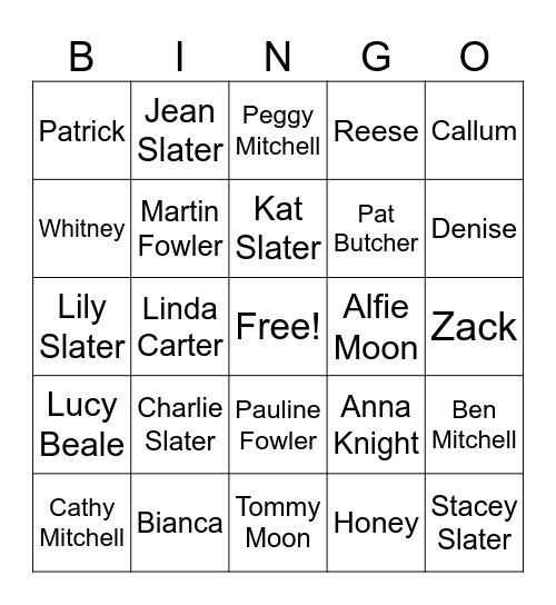 EE Bingo Card