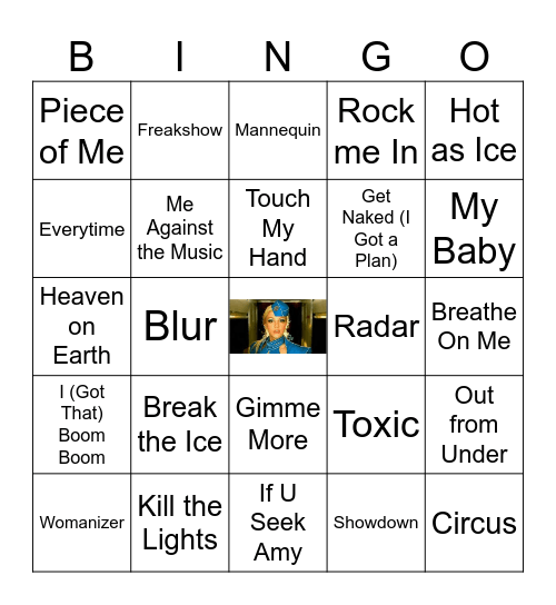 Britney Spears Round 2 Bingo Card
