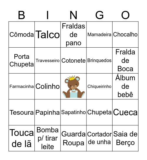 BINGO DO ALAN Bingo Card