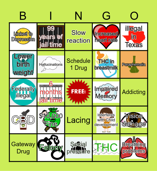 Marijuana Bingo Card