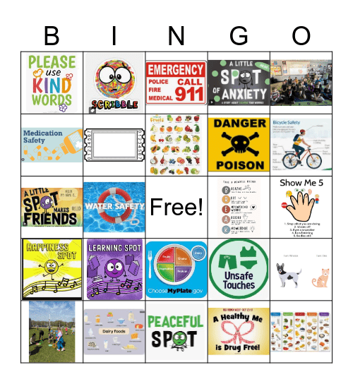 NWEE Health & Wellness Bingo Card