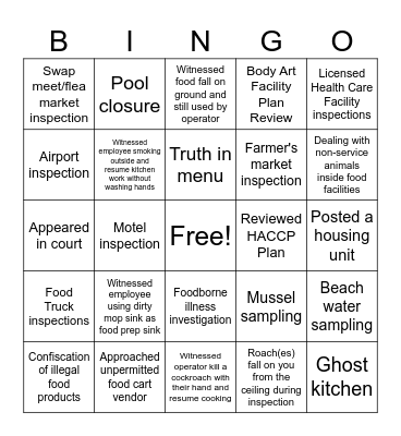 REHS Bingo Card