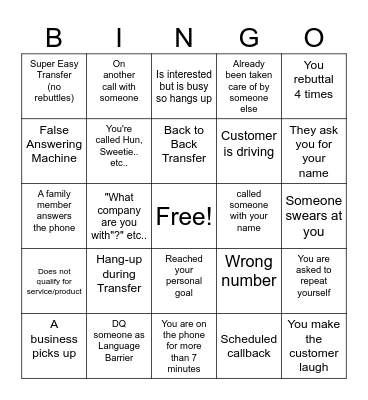 Squeeze Bingo - Name: Bingo Card