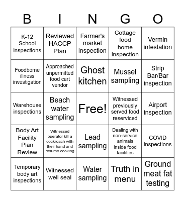 REHS Bingo Card