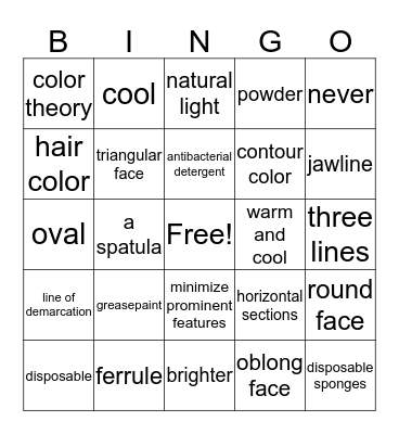 Ch. 24 Facial Makeup 2 Bingo Card