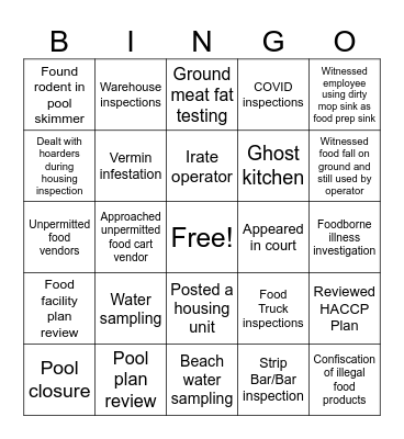 REHS Bingo Card