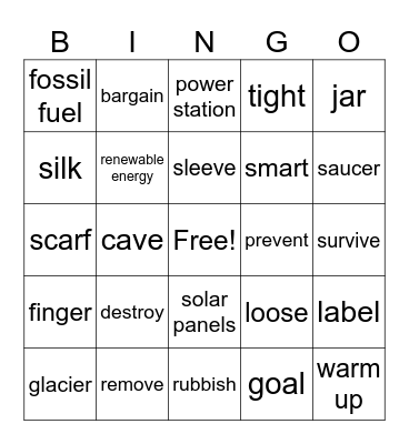 review vocab - 3-4 Bingo Card