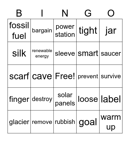 review vocab - 3-4 Bingo Card
