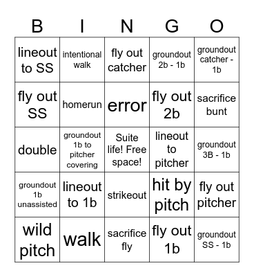 Baseball Bingo! Bingo Card