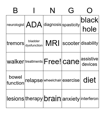 MS Terms and Tips Bingo Card