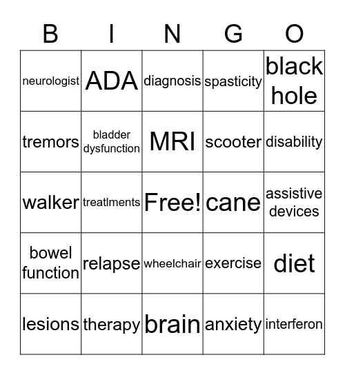 MS Terms and Tips Bingo Card