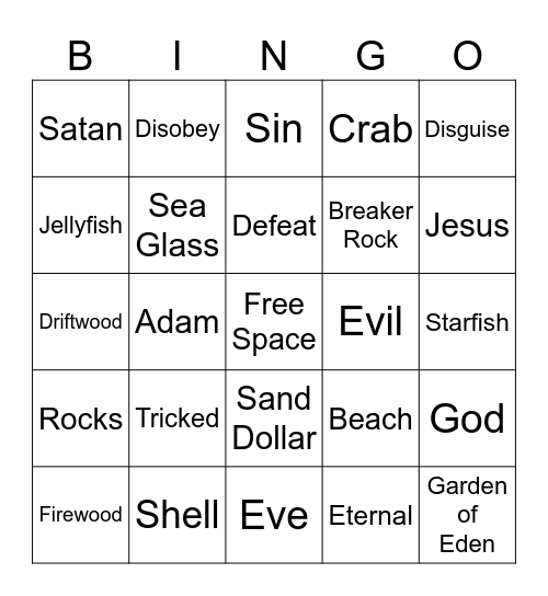 Breaker Rock Beach Bingo Card