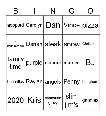 Jeanette BINGO! Bingo Card